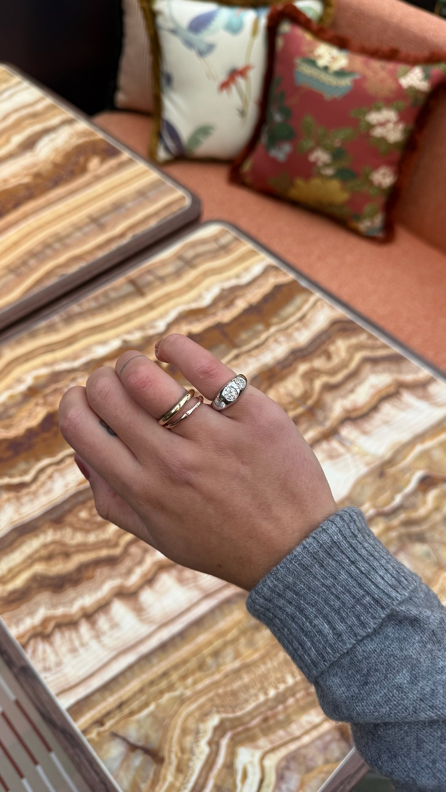 Puffy Trio Pinky Ring