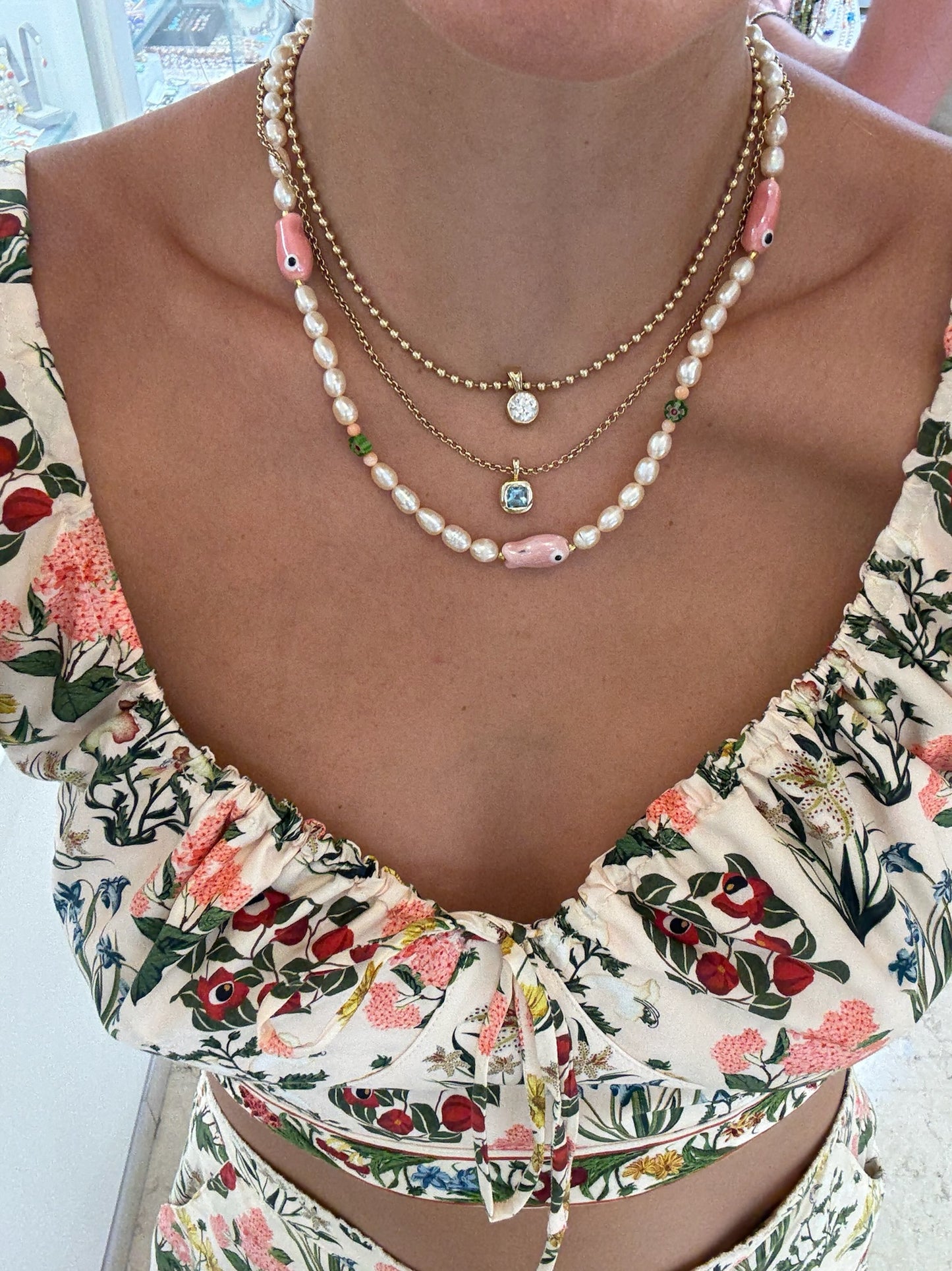 Aquamarine Puffy Pendant