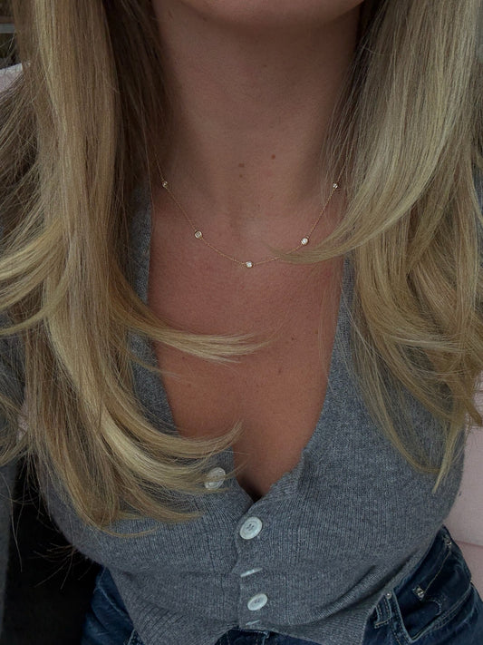 5 Bezel Necklace