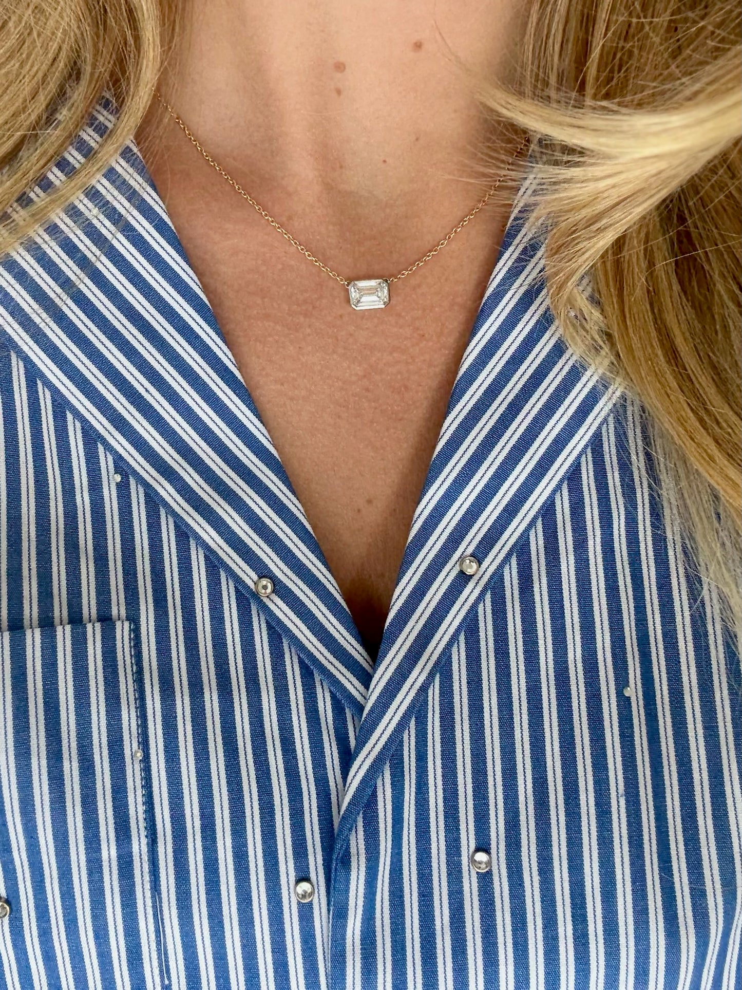 Emerald Bezel Necklace