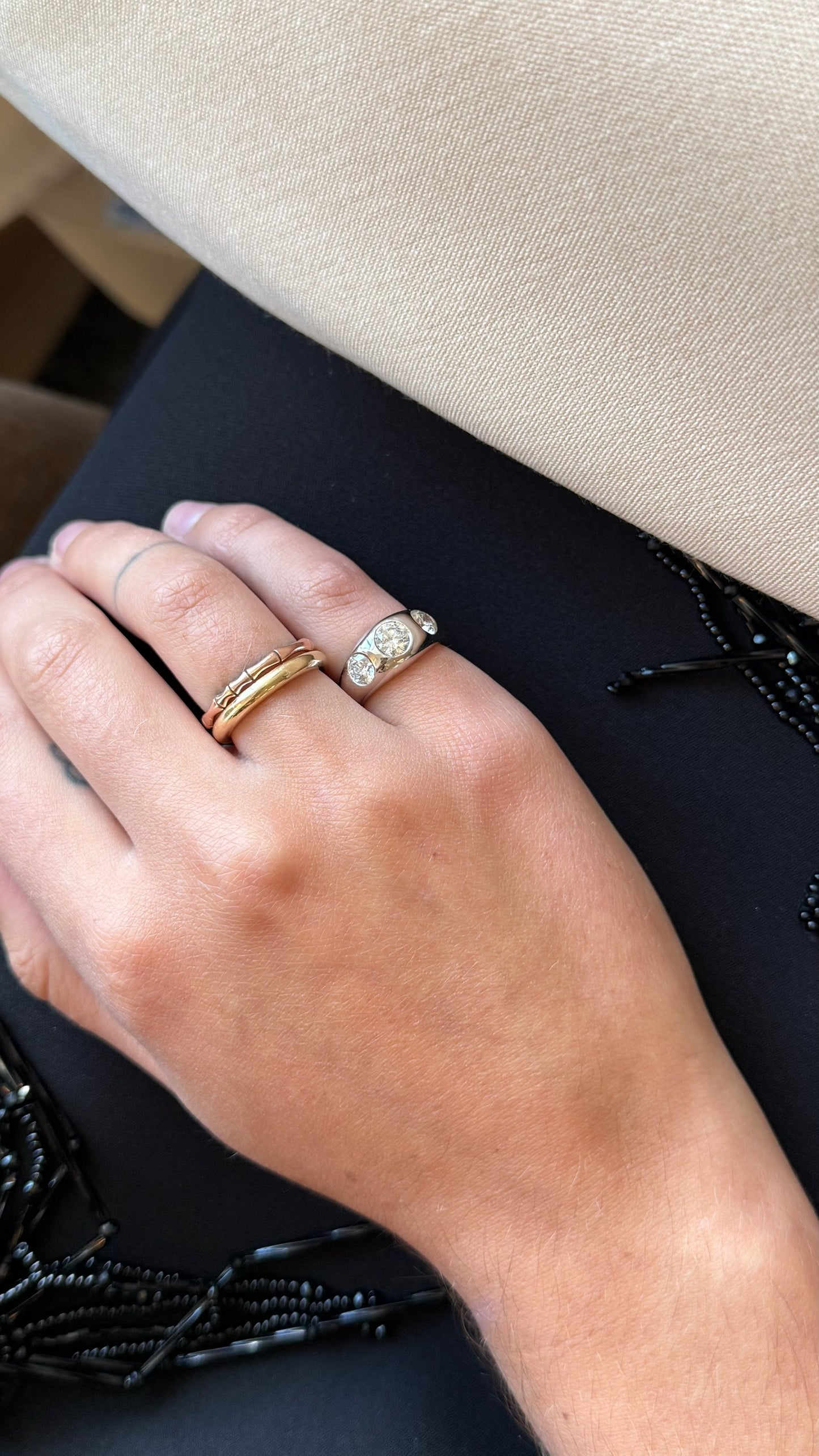 Puffy Trio Pinky Ring