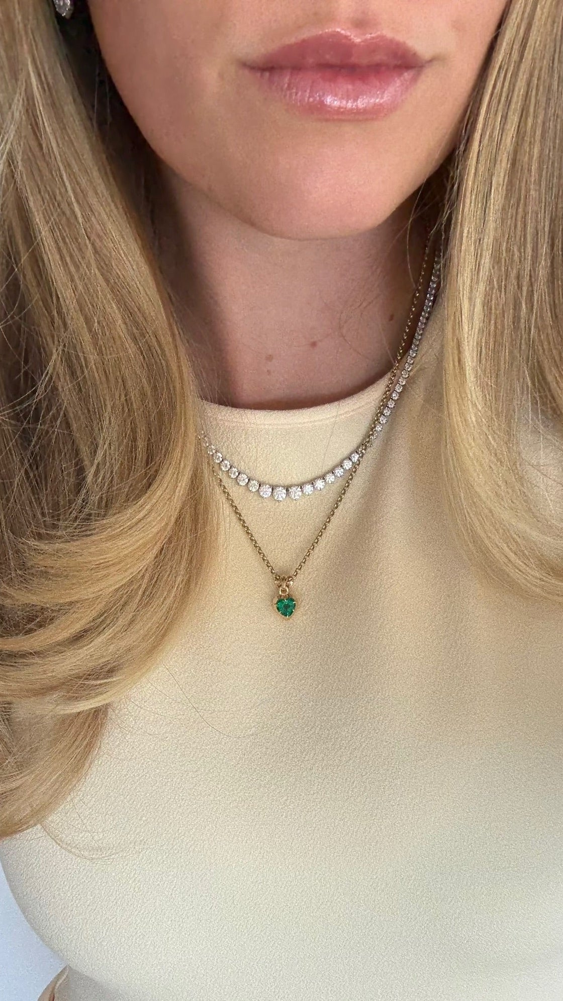 Green Emerald Heart Pendant