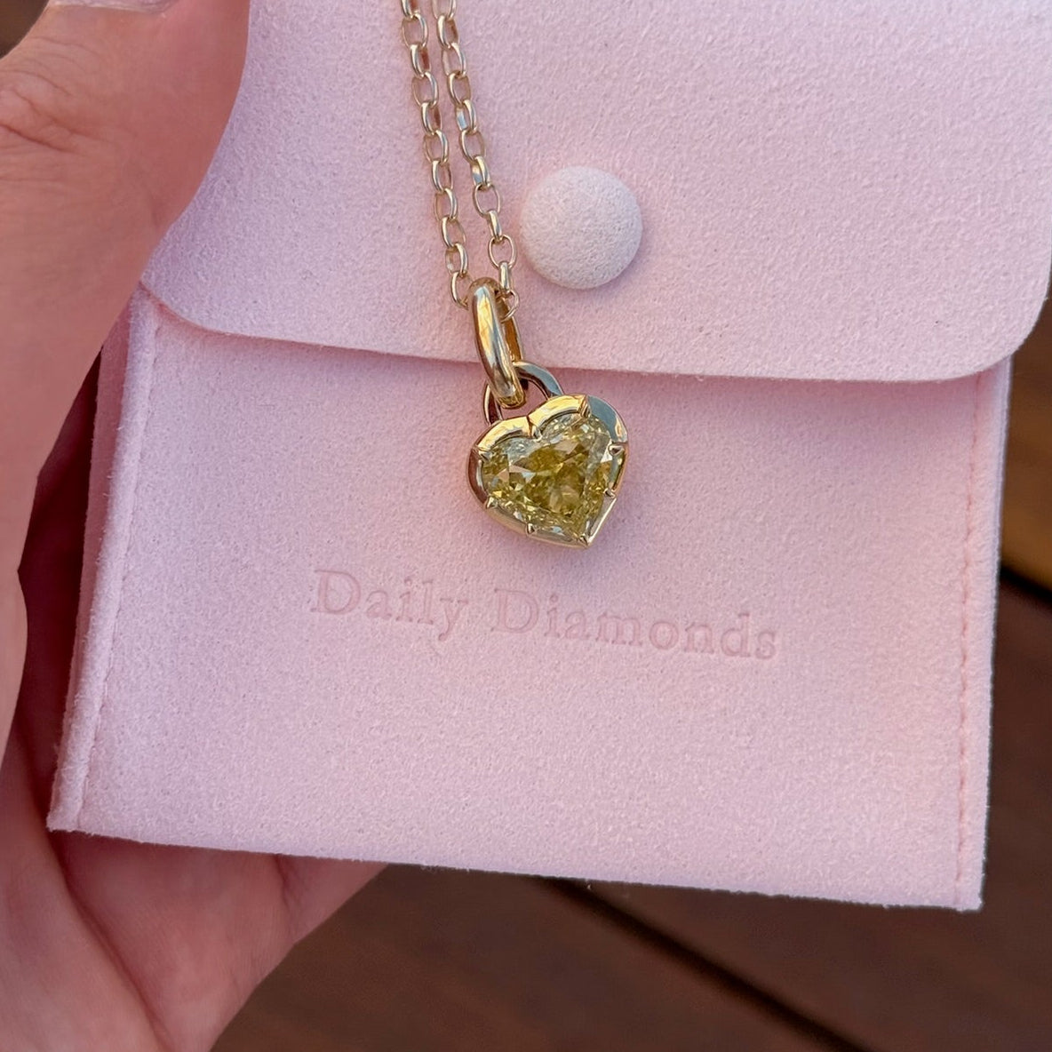 Yellow Diamond Heart Pendant