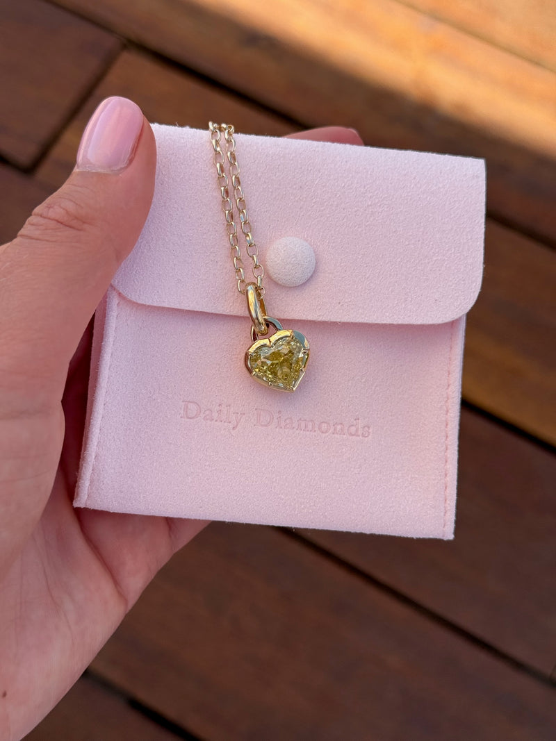 Yellow Diamond Heart Pendant