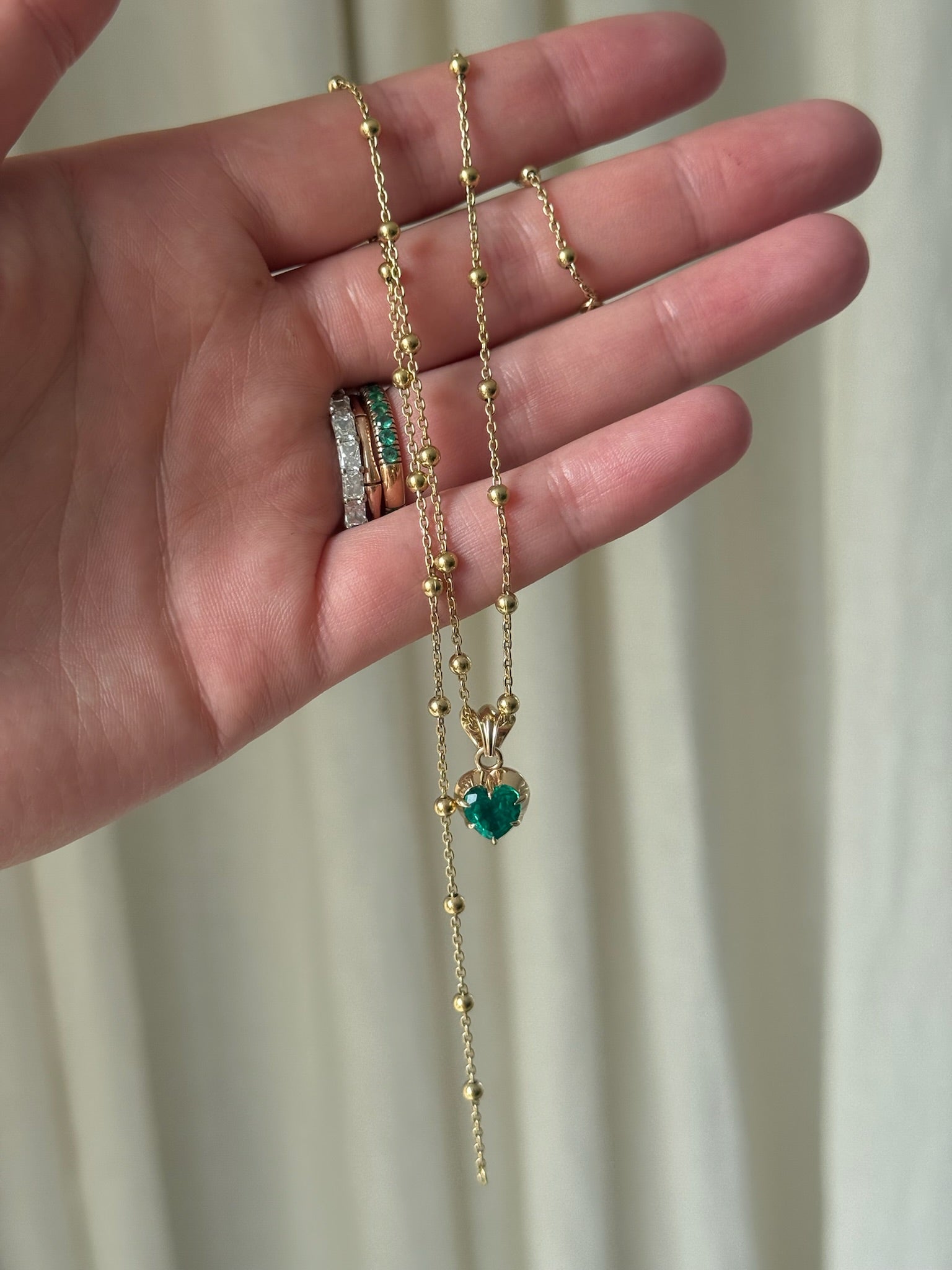 Green Emerald Heart Pendant