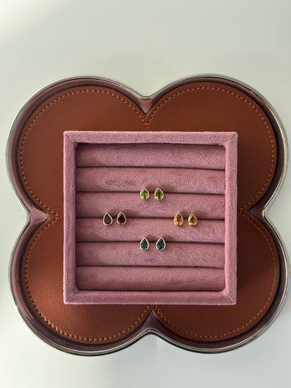 Gemstone Pear Studs