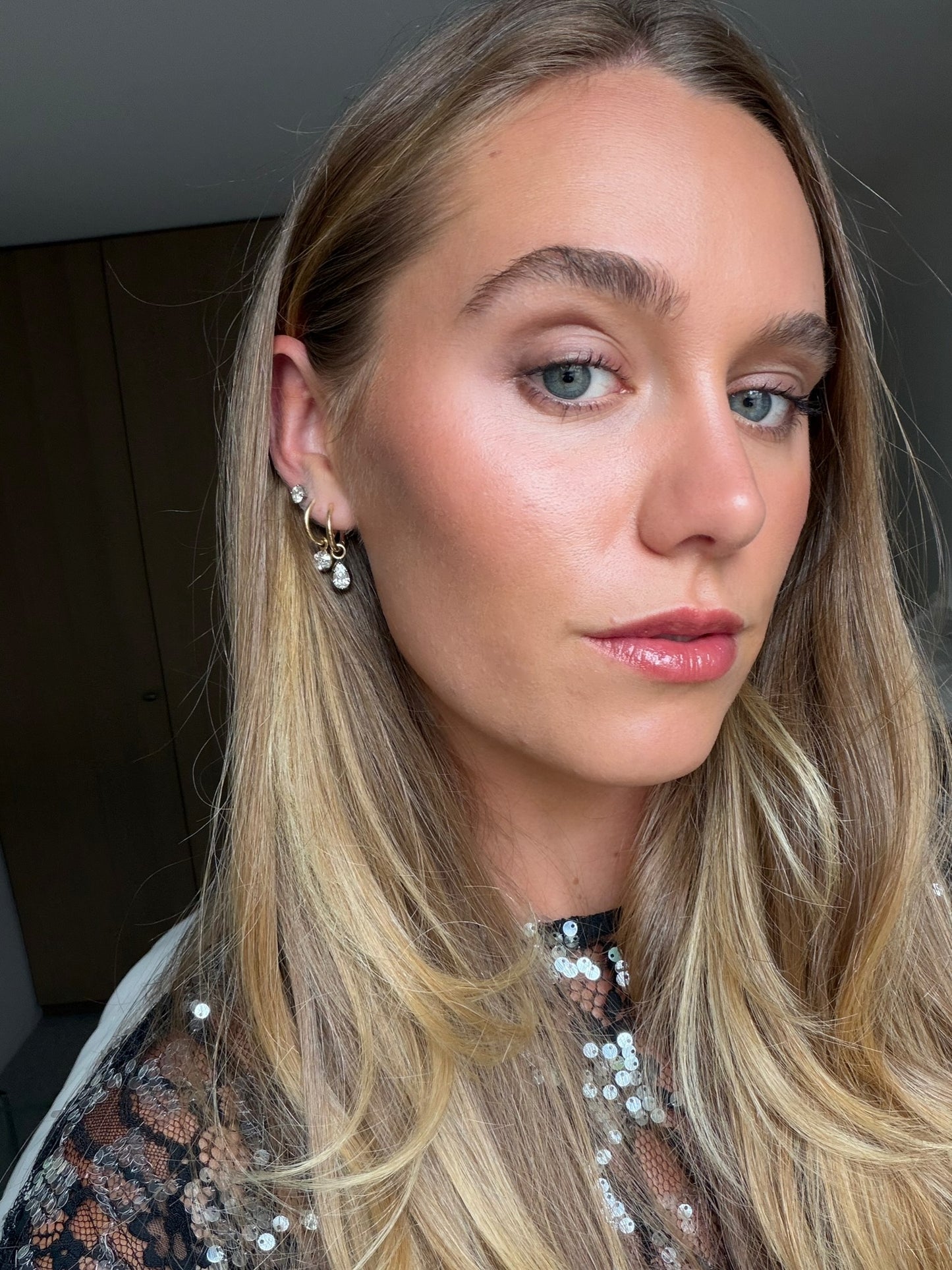 Rhodium Pear D.D Hoops