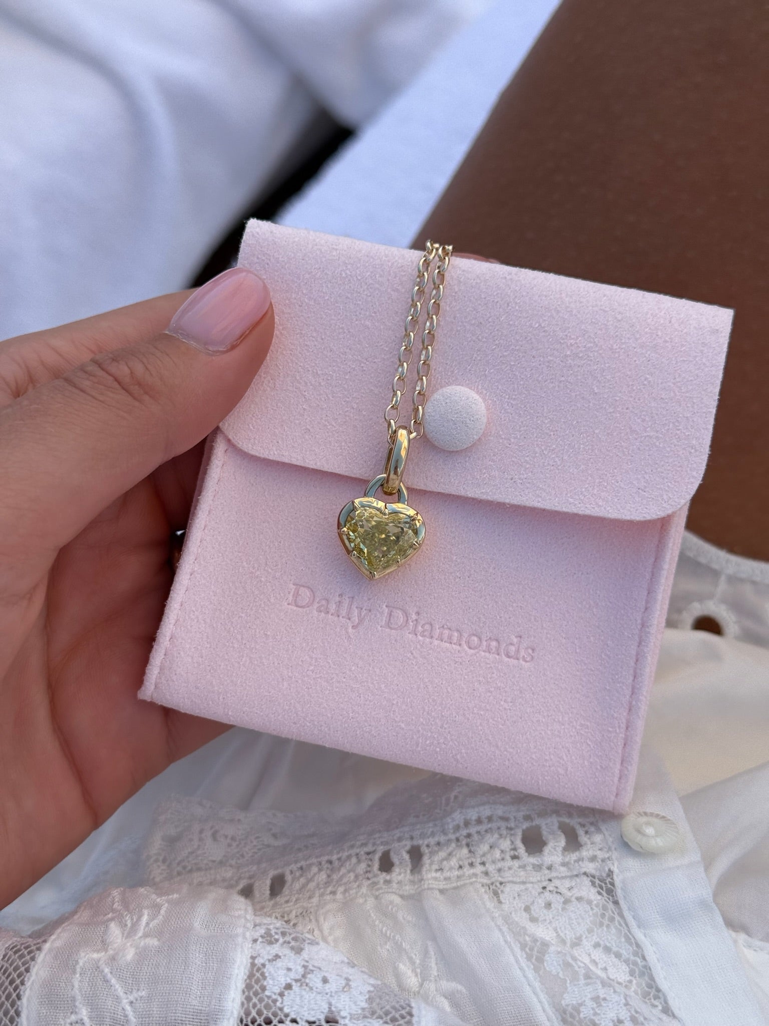 Yellow Diamond Heart Pendant