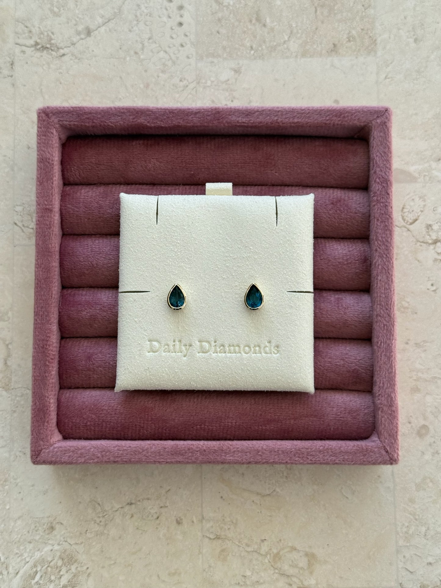 Gemstone Pear Studs