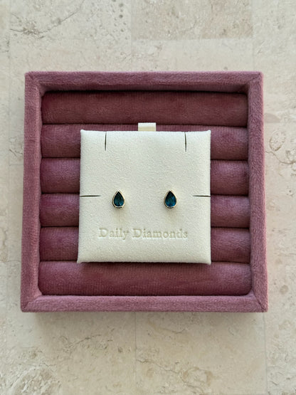 Gemstone Pear Studs