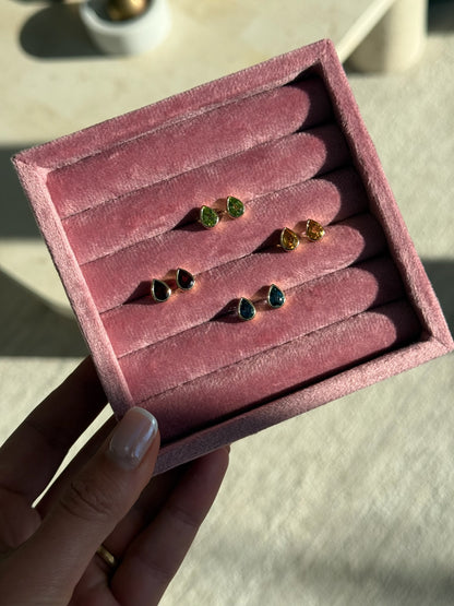 Gemstone Pear Studs