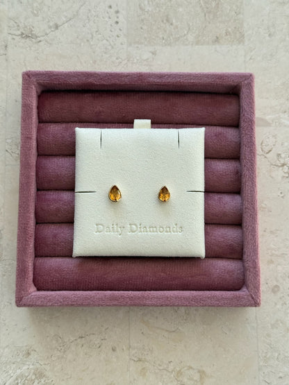 Gemstone Pear Studs