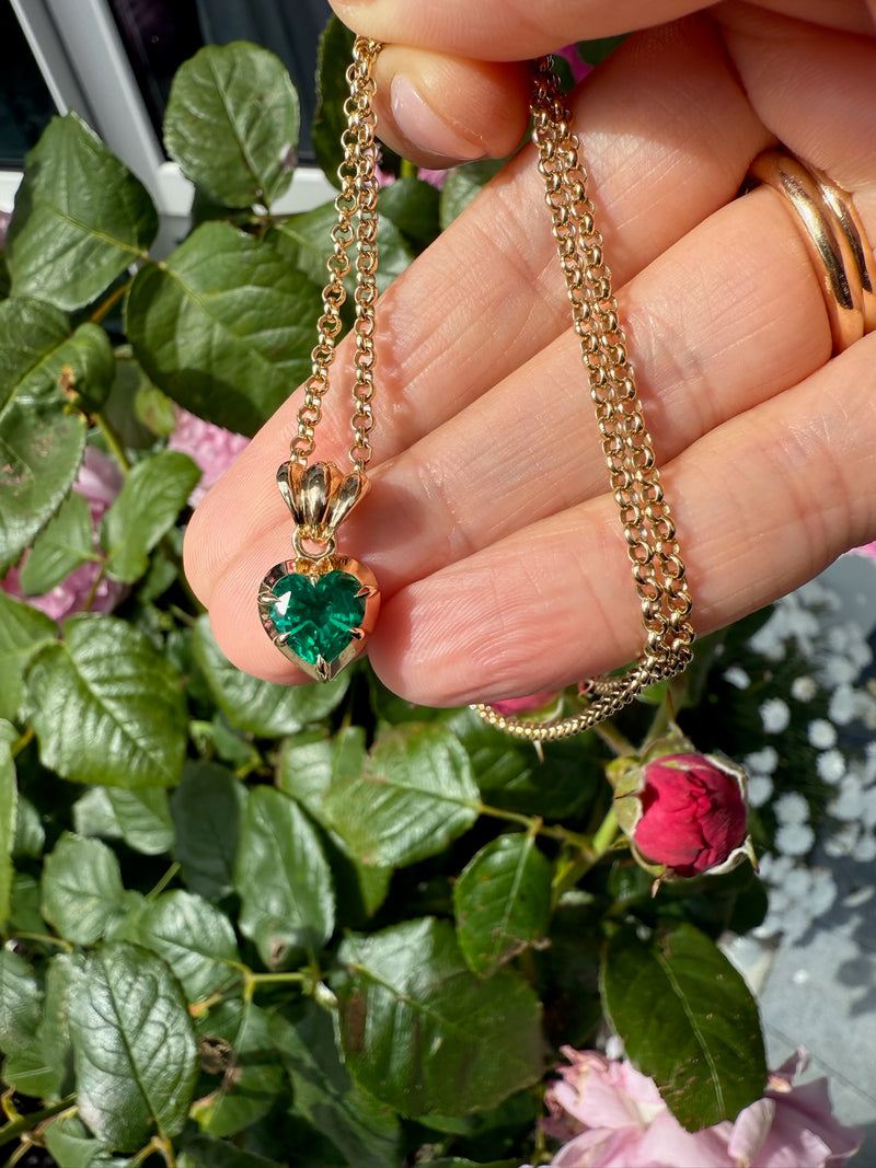 Green Emerald Heart Pendant