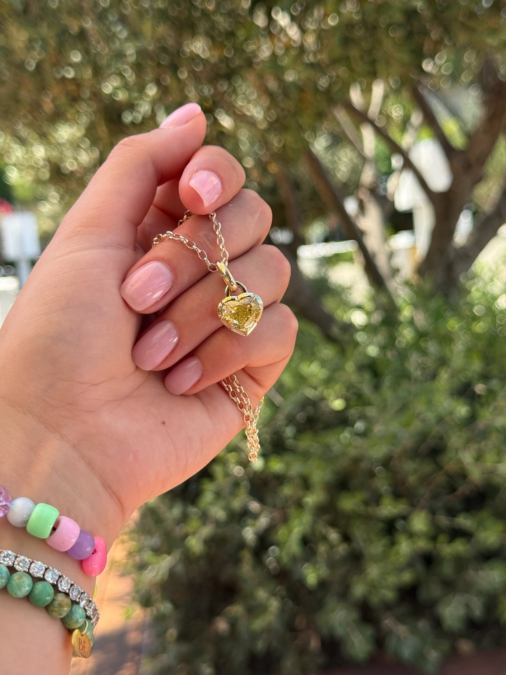 Yellow Diamond Heart Pendant