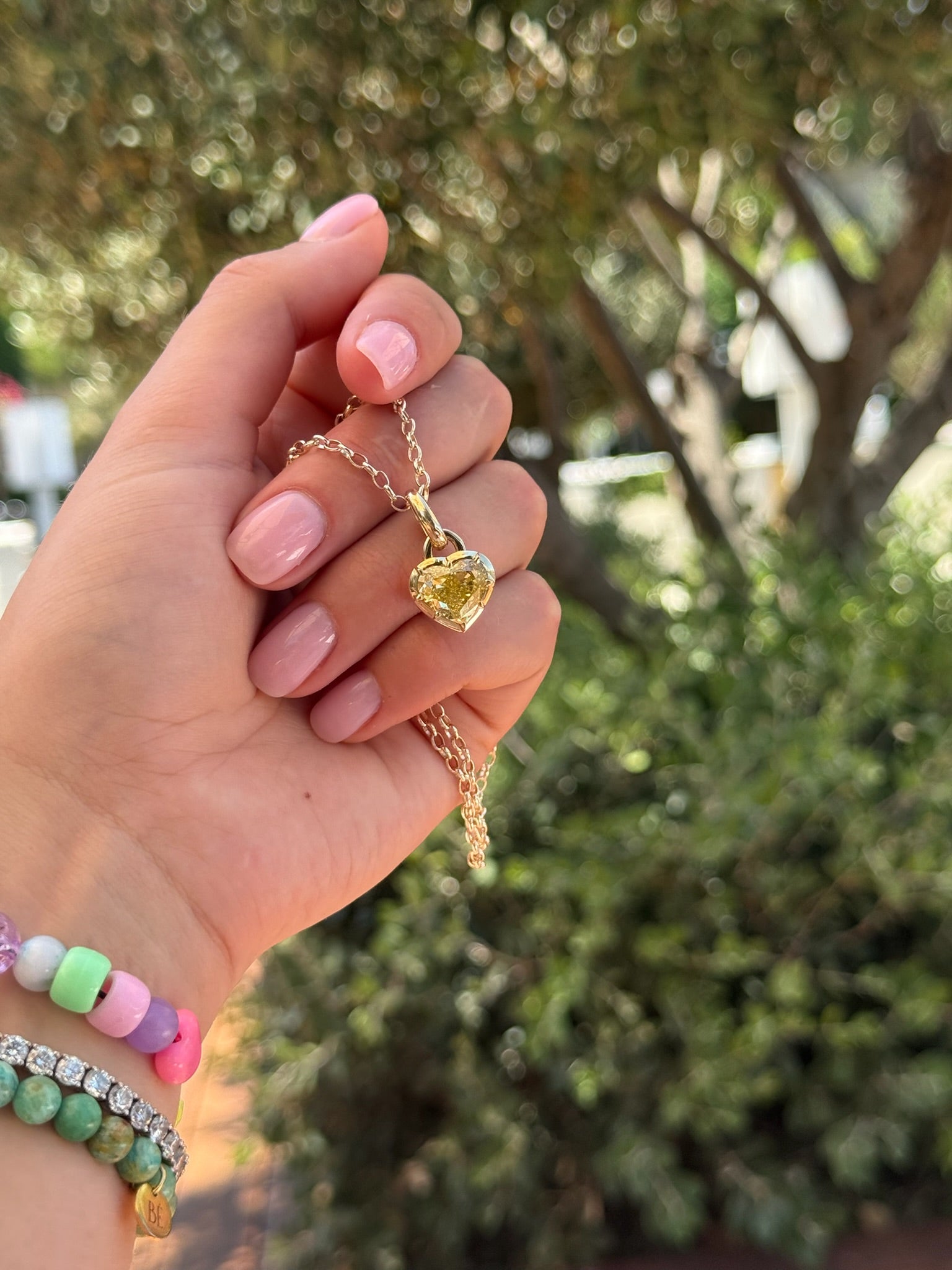 Yellow Diamond Heart Pendant
