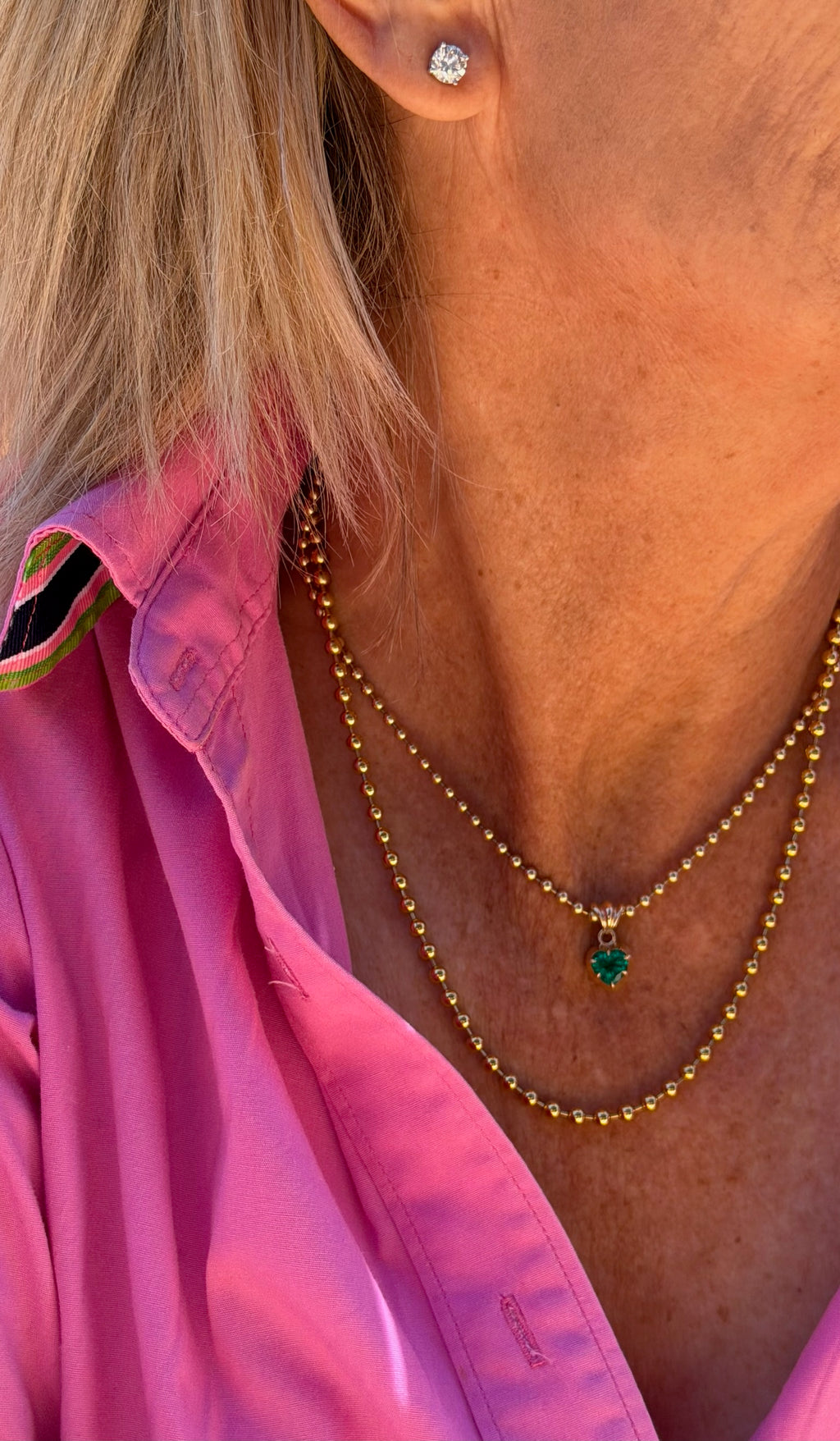 Green Emerald Heart Pendant