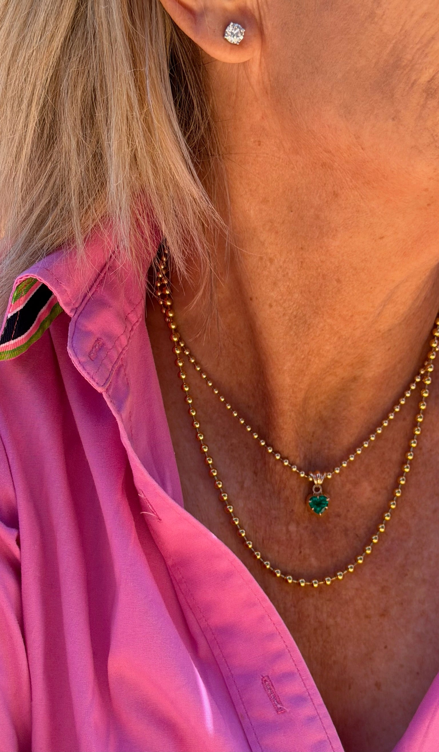 Green Emerald Heart Pendant