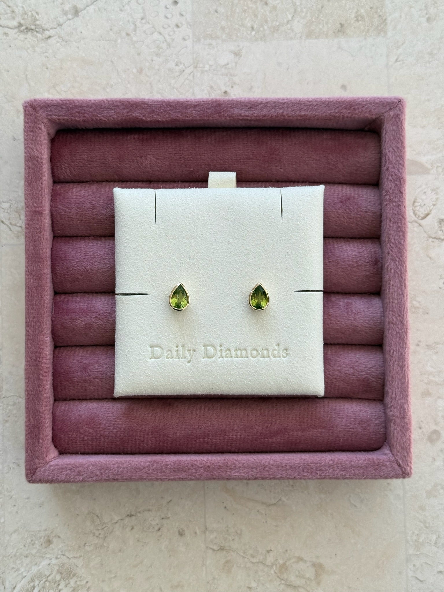 Gemstone Pear Studs