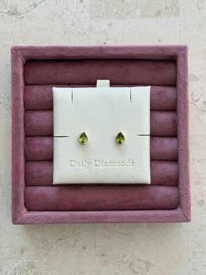 Gemstone Pear Studs