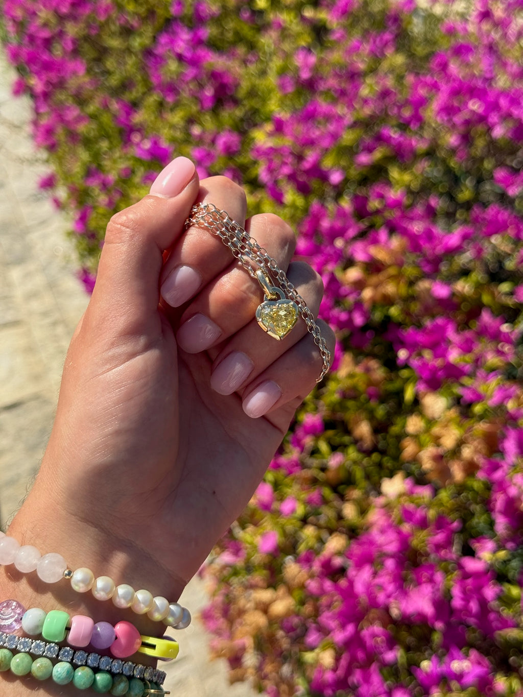 Yellow Diamond Heart Pendant