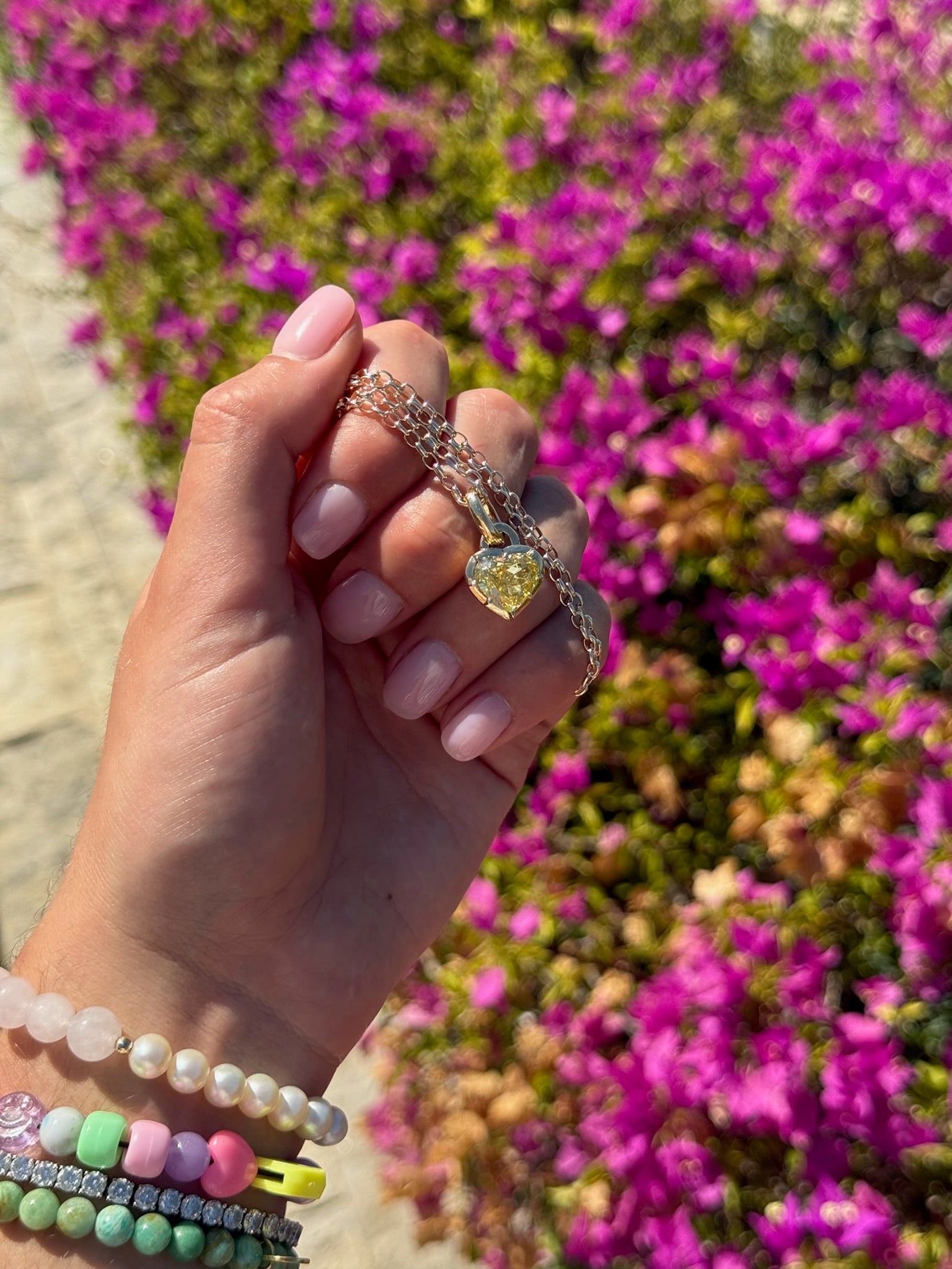 Yellow Diamond Heart Pendant