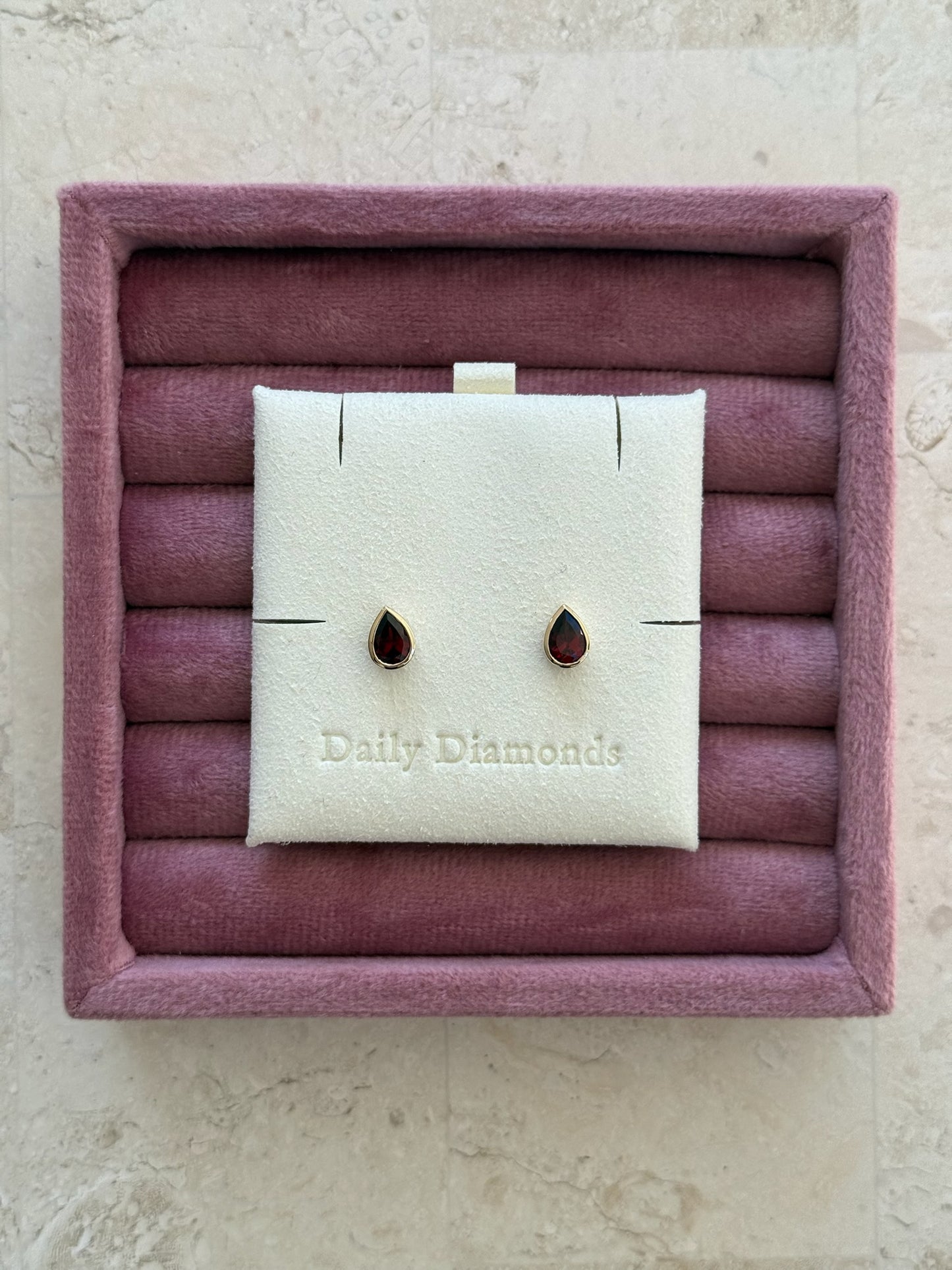 Gemstone Pear Studs