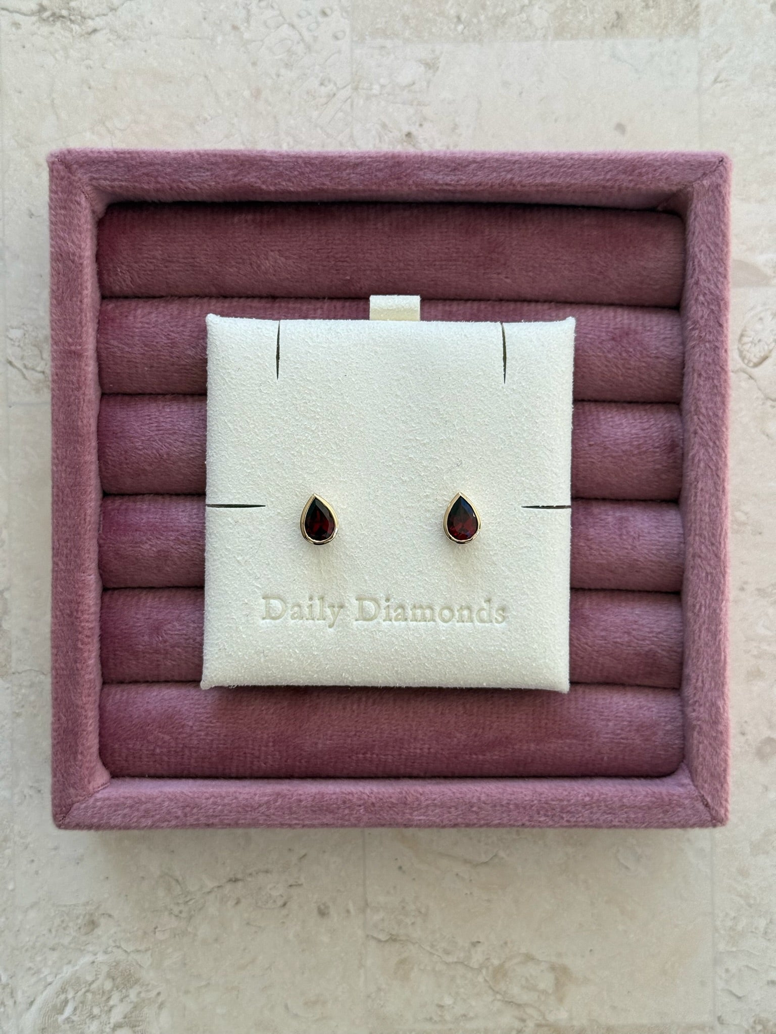 Gemstone Pear Studs