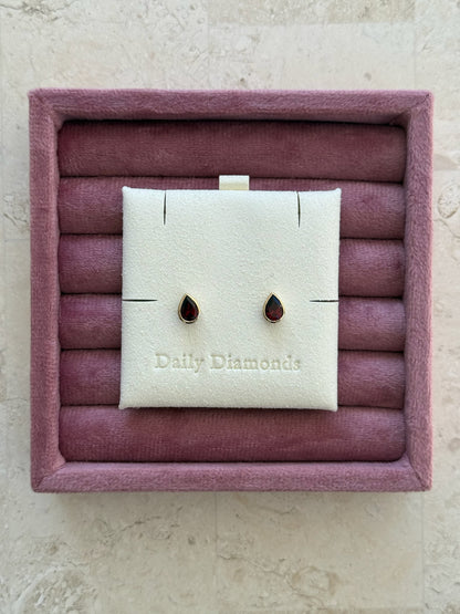 Gemstone Pear Studs