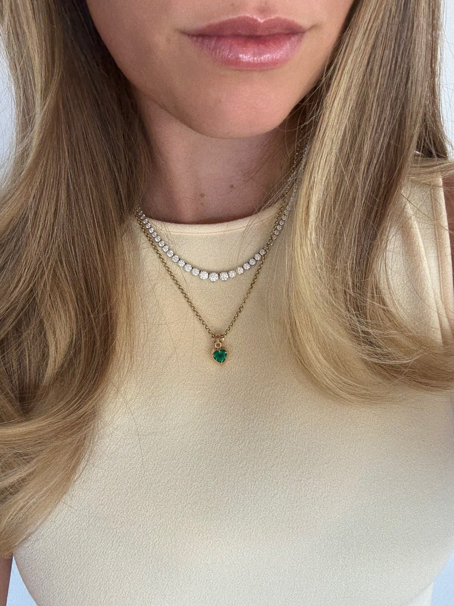Green Emerald Heart Pendant