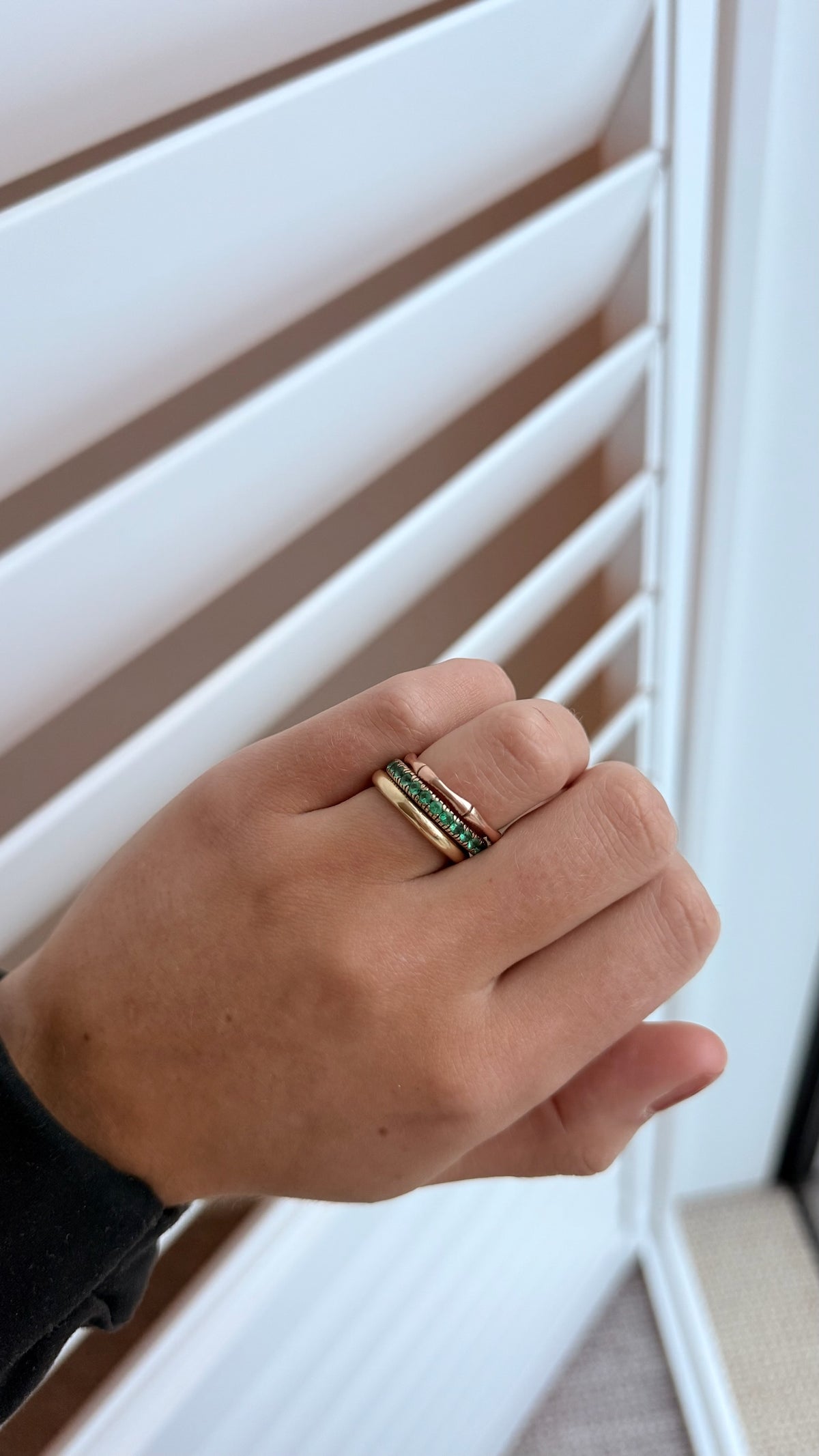 Emerald Rhodium Ring