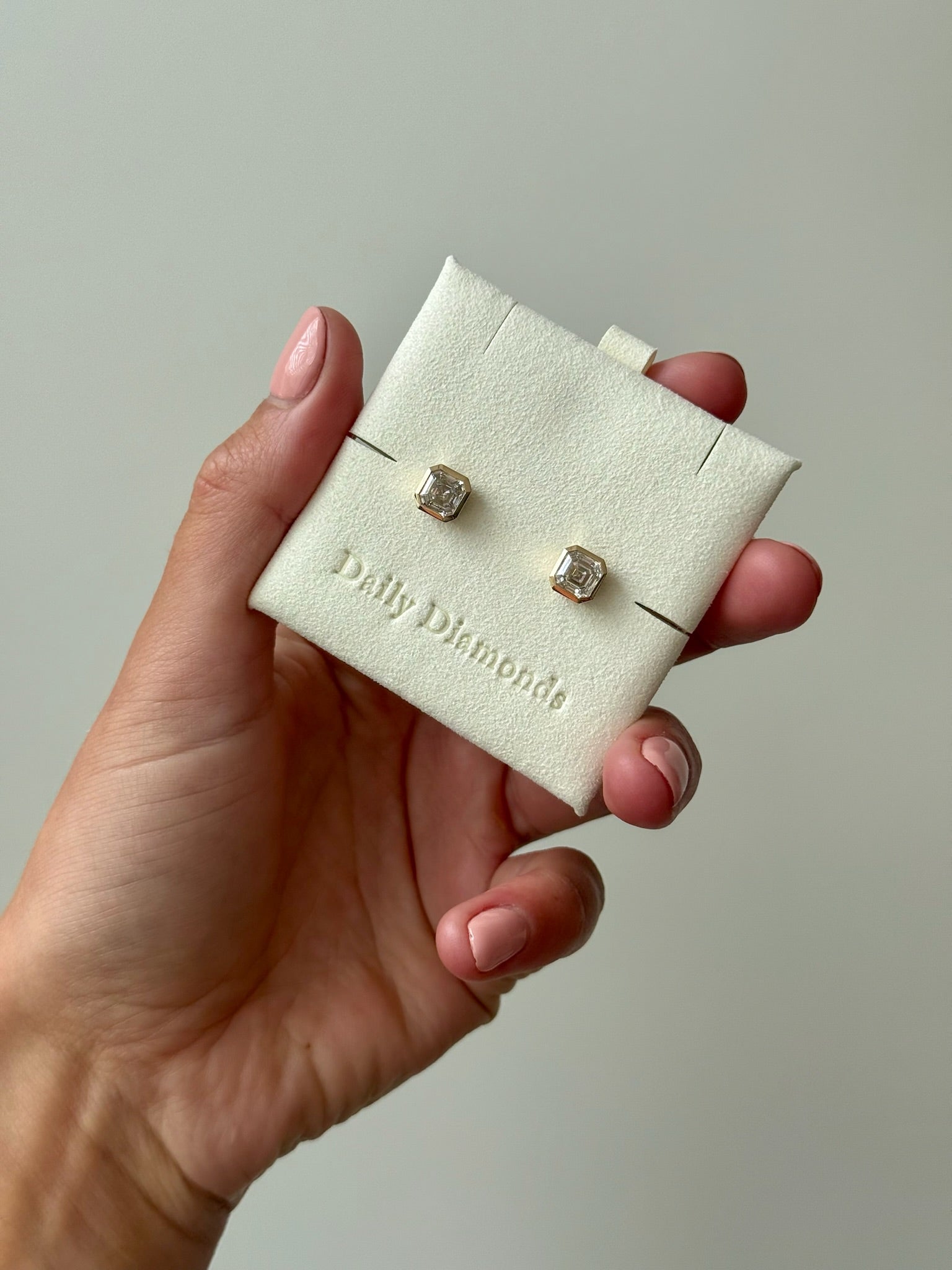 Asscher Bezel Studs