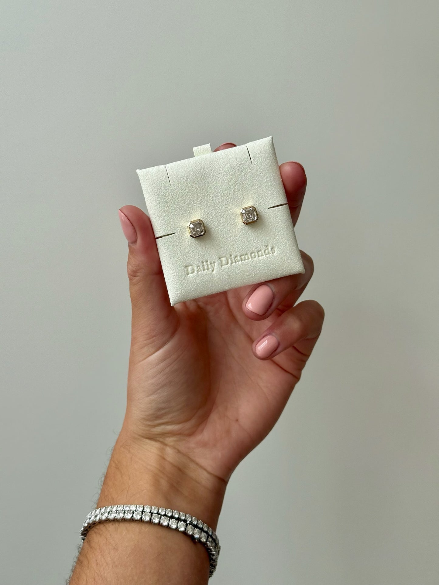 Asscher Bezel Studs