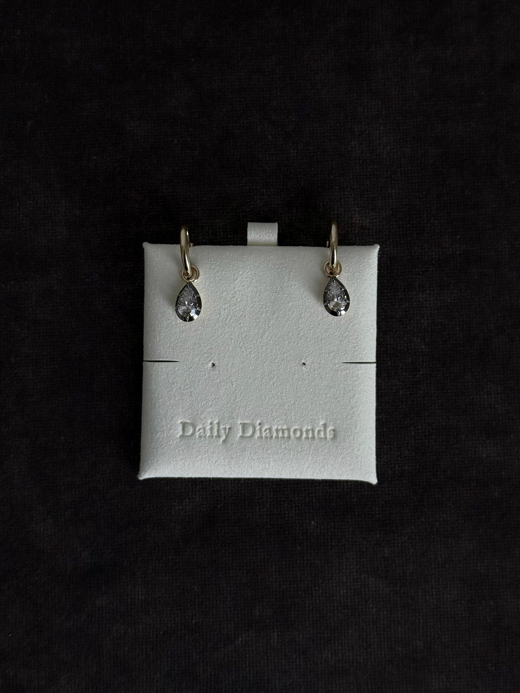 Rhodium Pear D.D Hoops