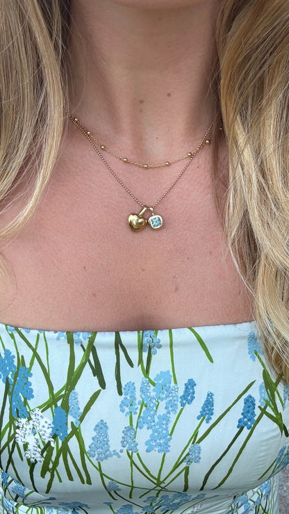 Aquamarine Puffy Pendant