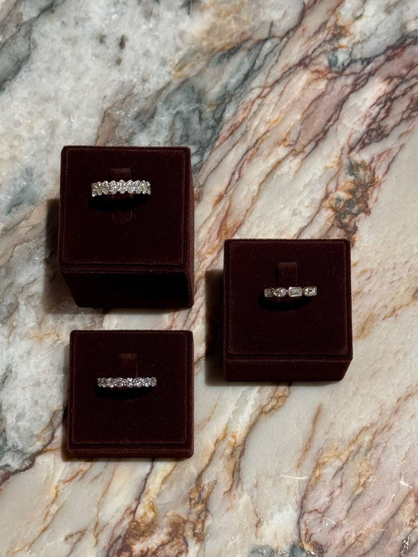 Oval and Emerald Bezel Band