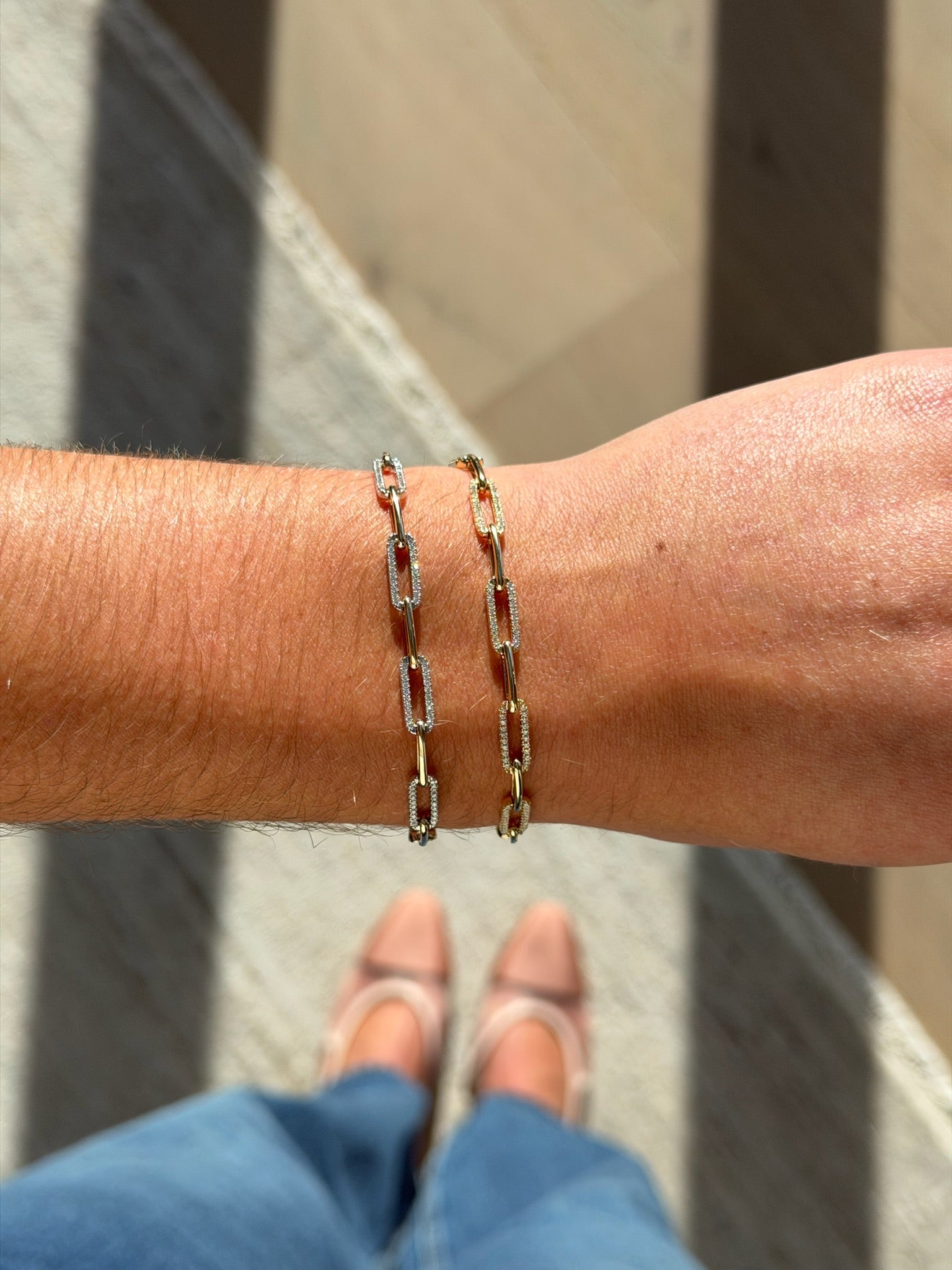 Diamond Paperclip Bracelet