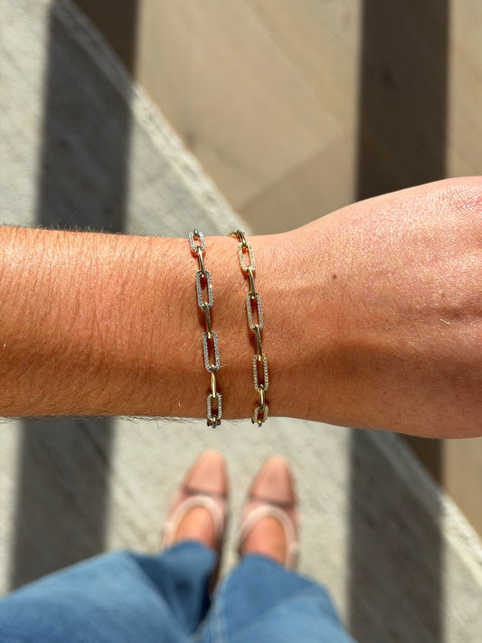 Diamond Paperclip Bracelet