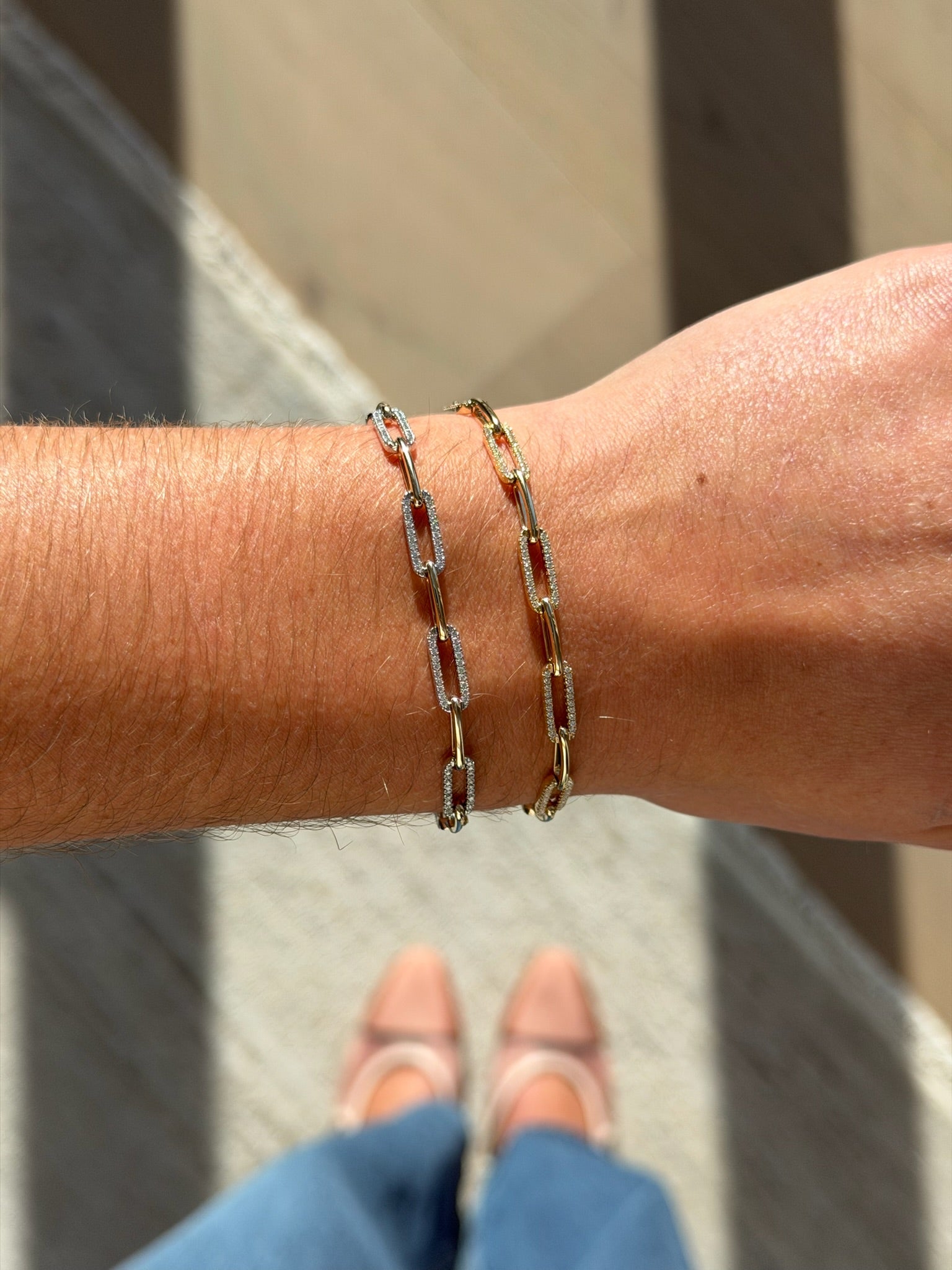 Diamond Paperclip Bracelet