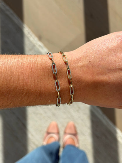 Diamond Paperclip Bracelet