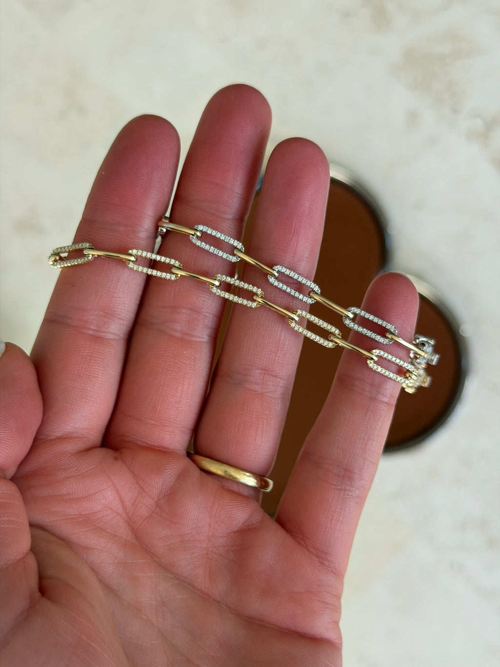 Diamond Paperclip Bracelet