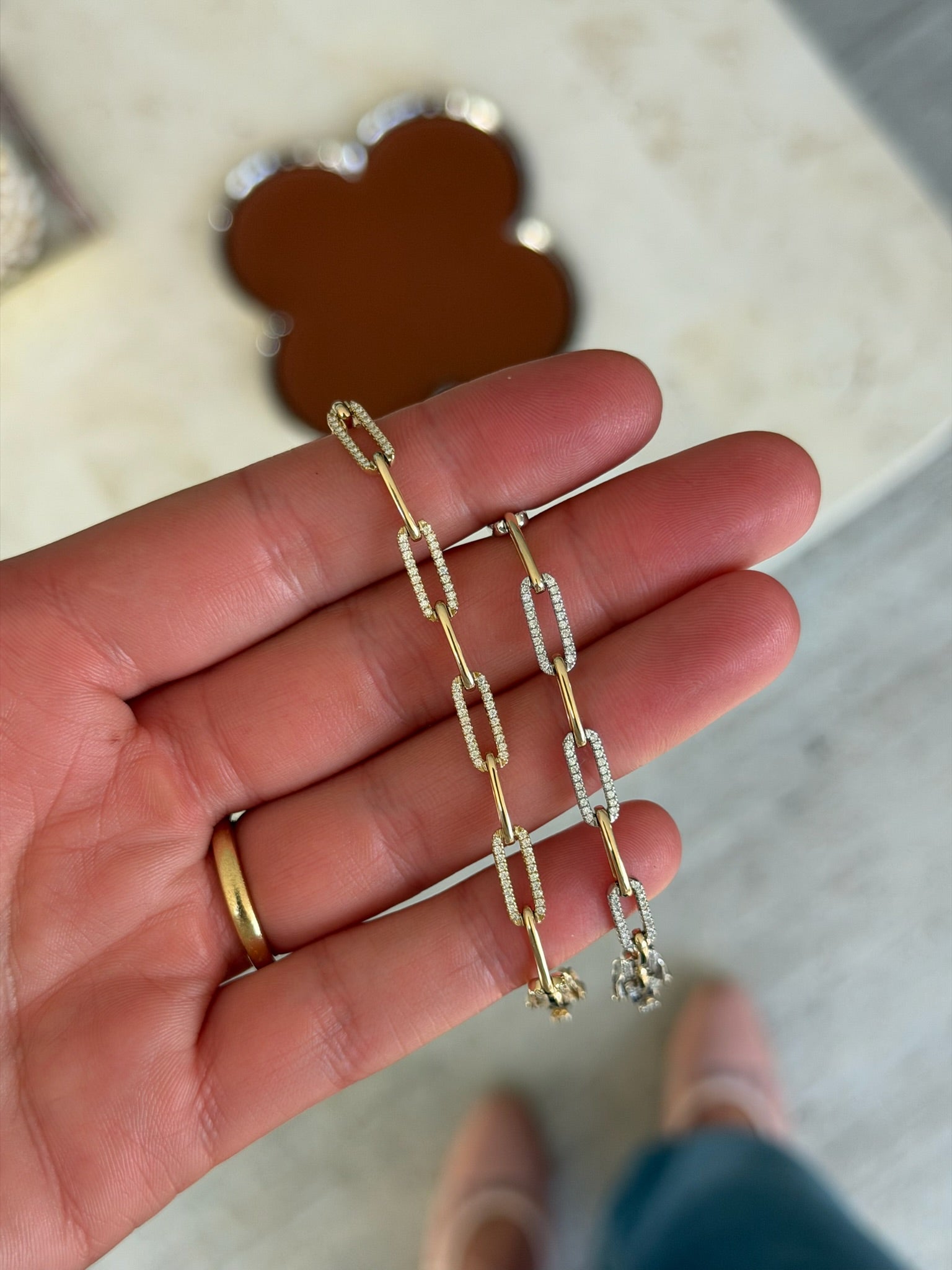 Diamond Paperclip Bracelet