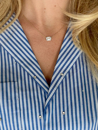 Emerald Bezel Necklace