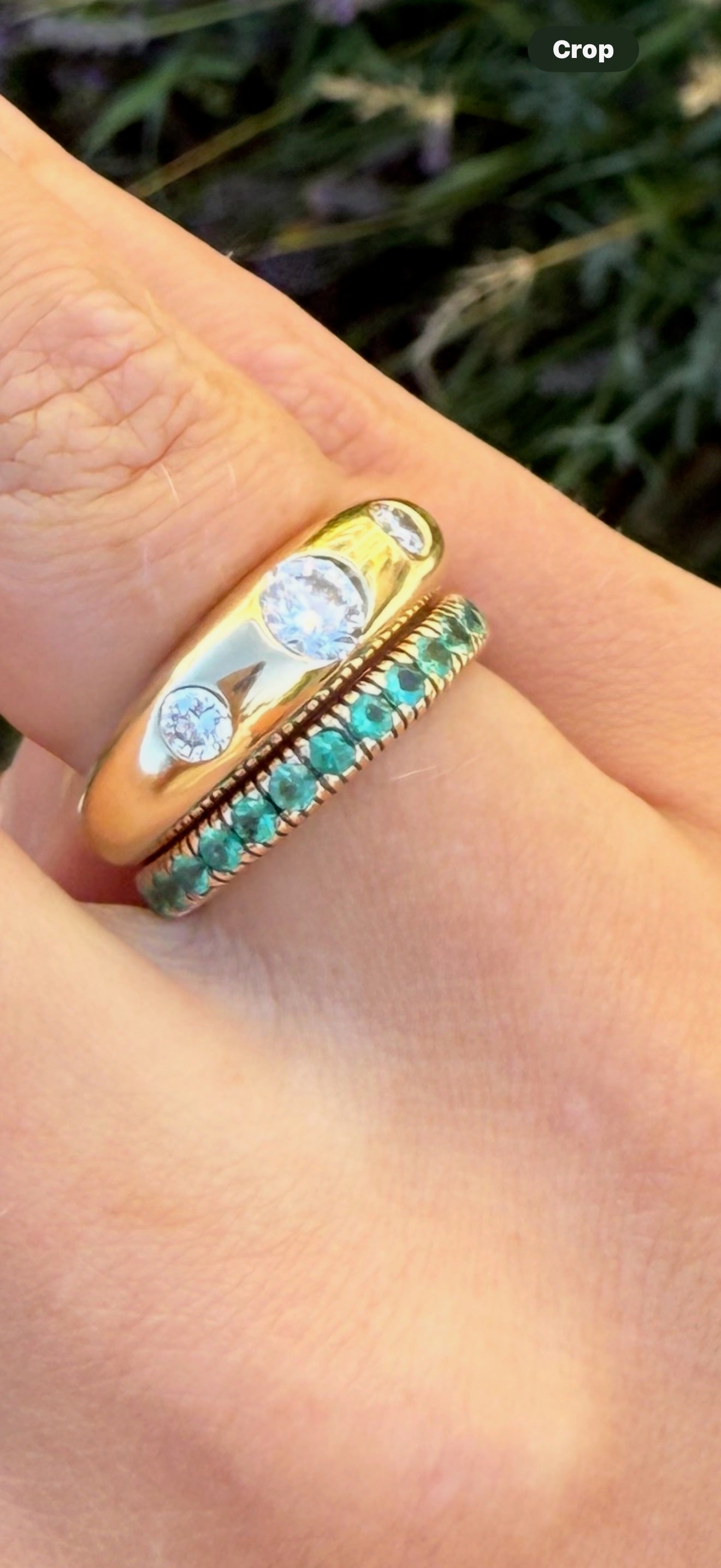 Emerald Rhodium Ring