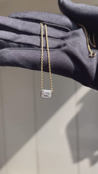 Emerald Bezel Necklace